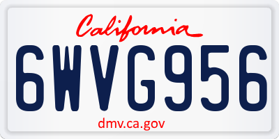 CA license plate 6WVG956