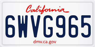 CA license plate 6WVG965
