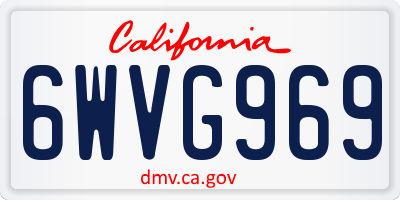 CA license plate 6WVG969