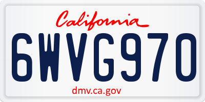 CA license plate 6WVG970