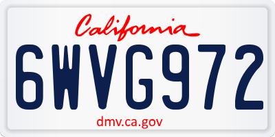 CA license plate 6WVG972