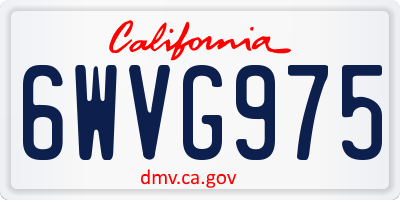 CA license plate 6WVG975