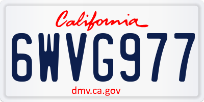 CA license plate 6WVG977