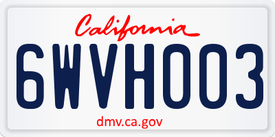 CA license plate 6WVH003