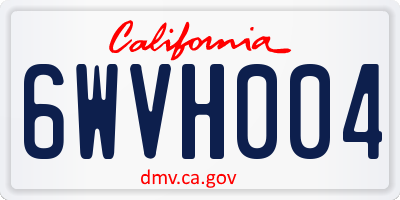 CA license plate 6WVH004