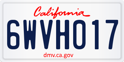 CA license plate 6WVH017