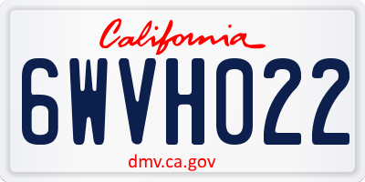 CA license plate 6WVH022