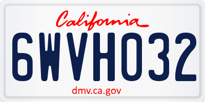 CA license plate 6WVH032