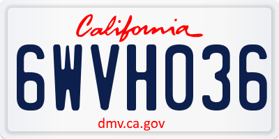 CA license plate 6WVH036