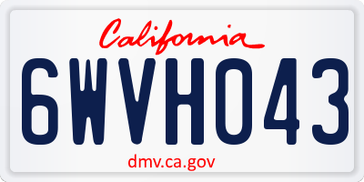 CA license plate 6WVH043