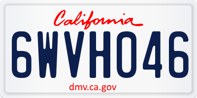CA license plate 6WVH046