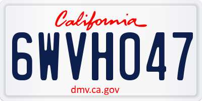 CA license plate 6WVH047
