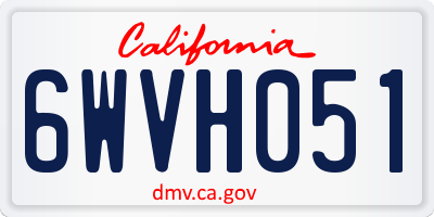 CA license plate 6WVH051