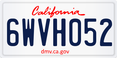 CA license plate 6WVH052