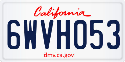 CA license plate 6WVH053