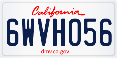 CA license plate 6WVH056