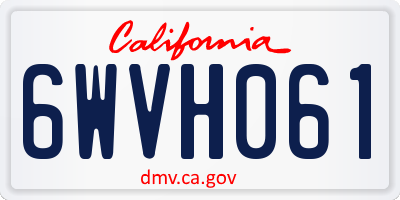 CA license plate 6WVH061