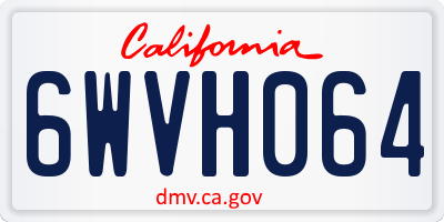 CA license plate 6WVH064