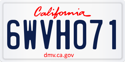 CA license plate 6WVH071