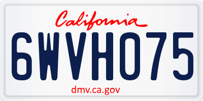 CA license plate 6WVH075