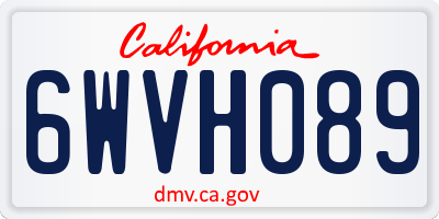 CA license plate 6WVH089
