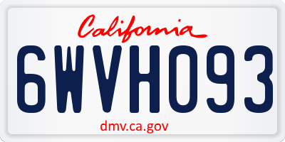 CA license plate 6WVH093