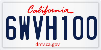 CA license plate 6WVH100
