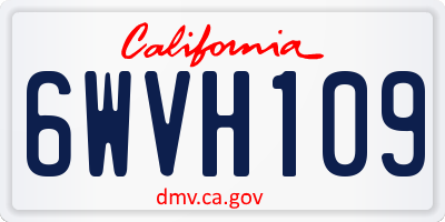 CA license plate 6WVH109