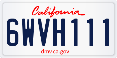 CA license plate 6WVH111