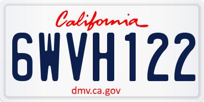 CA license plate 6WVH122