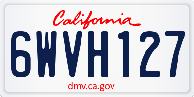 CA license plate 6WVH127