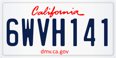 CA license plate 6WVH141