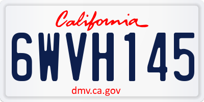 CA license plate 6WVH145