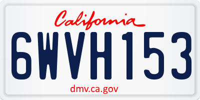 CA license plate 6WVH153