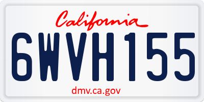 CA license plate 6WVH155
