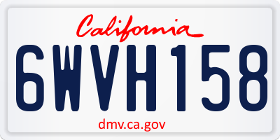 CA license plate 6WVH158