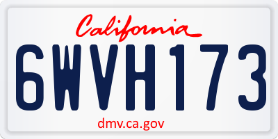 CA license plate 6WVH173