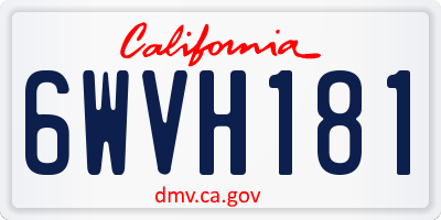 CA license plate 6WVH181
