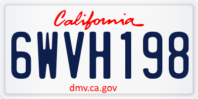 CA license plate 6WVH198