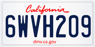 CA license plate 6WVH209