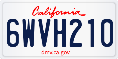 CA license plate 6WVH210