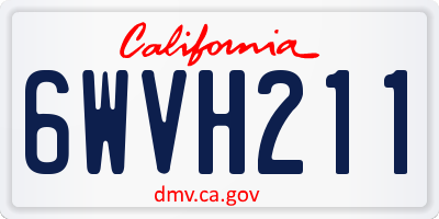 CA license plate 6WVH211