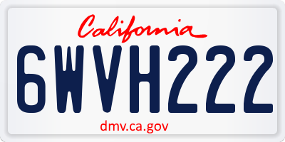 CA license plate 6WVH222