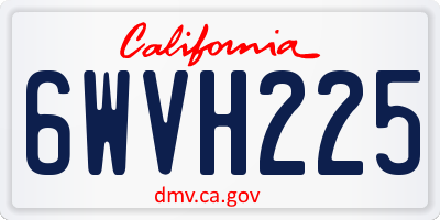 CA license plate 6WVH225