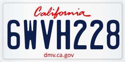 CA license plate 6WVH228