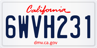 CA license plate 6WVH231