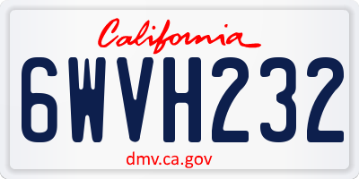 CA license plate 6WVH232
