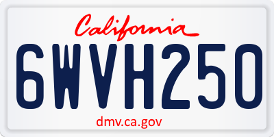 CA license plate 6WVH250