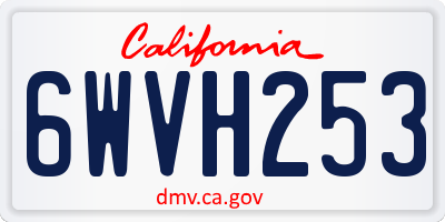 CA license plate 6WVH253