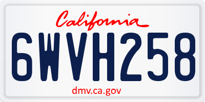 CA license plate 6WVH258